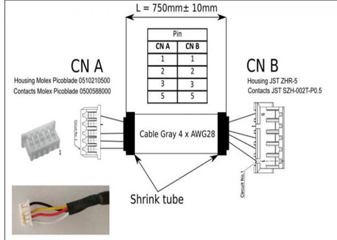 Molex 51021-0500 1.25 To JST ZHR-5 5P 1.5MM Pitch With 300V Shield ...