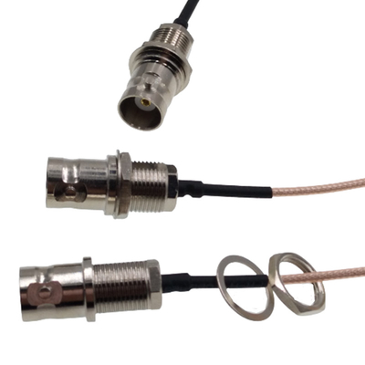 Bulkhead Female BNC Rear Mounted Jack To Right Angle SMA Male RG178 Coaxial RF Pigtail Cable supplier