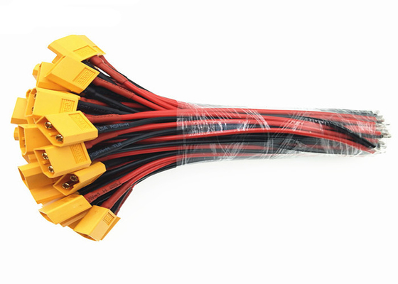 Yellow Electronic Custom Cable Assemblies With 14AWG End Tin Plated 2 Pin supplier
