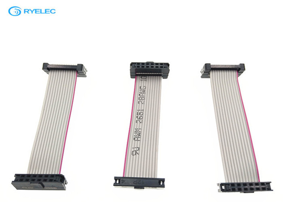 Strain Relief Grey IDC Flat Ribbon Cable , 6-60 Pin 2mm Ribbon Cable Assembly supplier