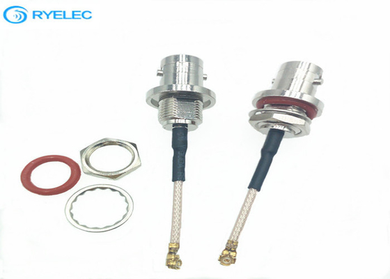 RF cable assembly waterproof IP67 BNC female rear bulkhead to IPX UFL RG178  cable supplier