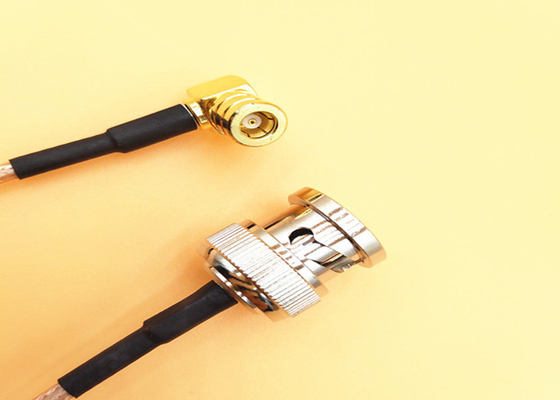gold plated BNC male to SMB right angle female micro coaxial rf cable rg316 supplier