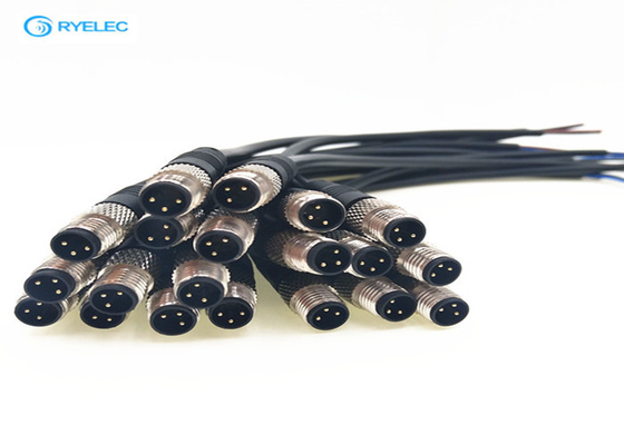 IP67 / IP68 Waterproof Custom Cable Assemblies Circular Male M8 3 Pin Poles Cable supplier