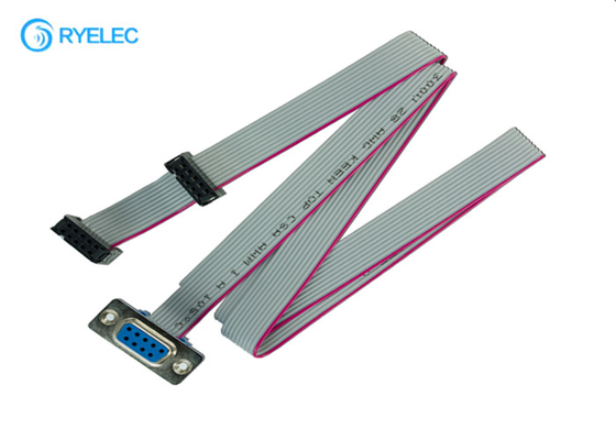 Female 10 Pin Flat Ribbon Cable Assembly With 2.54mm IDC Connector Pitch supplier