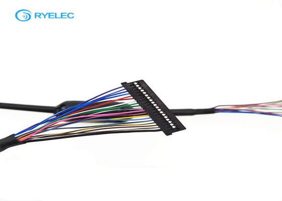 20 Pin Custom Black LVDS Cable Assembly With TDK 40ohm Ferrite DF13 - DF14 Connector supplier