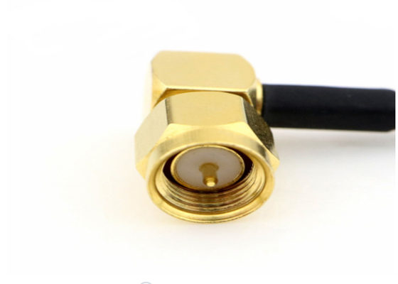 50ohm Nickel / Gold RF Coaxial Cable SMA Male Right Angle And Female Connector supplier
