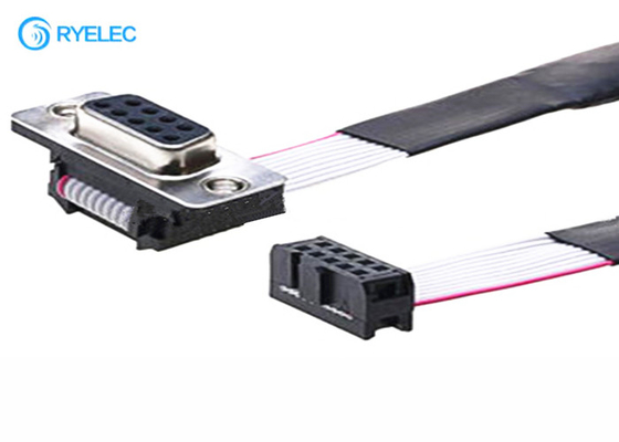 UL2651# AWG28 Flat Ribbon Cable Assembly 2x5P IDC To DB9 Female Connector supplier