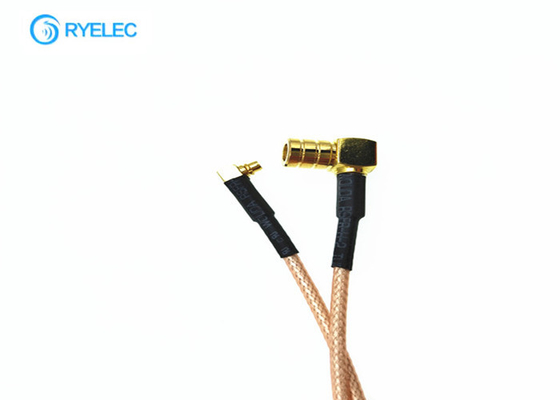 Bulkhead Mount Rf Pigtail Cable Mmcx Right Angle Male Plug To Smb Female Jack supplier