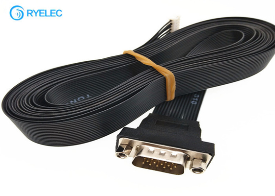 Black HDB15 Male Ends 15 Conductor Ribbon Cable Assemblies With 15 Pin Ph2.0 Plugs supplier