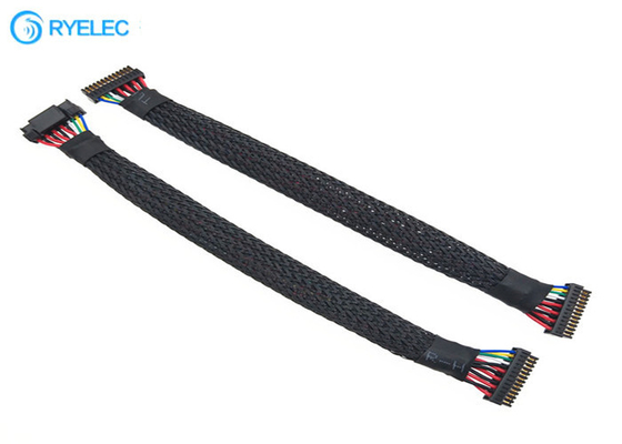 1.25mm Pitch Twisted Ul1571 Custom Wire Harness With Braided In Black Color supplier