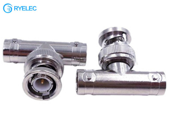 T Shape Bnc Connector Male Plug To Double Bnc Female Splitter Adapter Connector For Cctv supplier