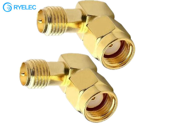 Rp - Sma Male To Rp - Sma Female Right Angle 90 Degree Rf Coaxial Adapter Connector supplier