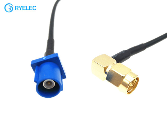 RG174 Fakra To Right Angle SMA Male Connector RF Coaxial Cable Assembly supplier