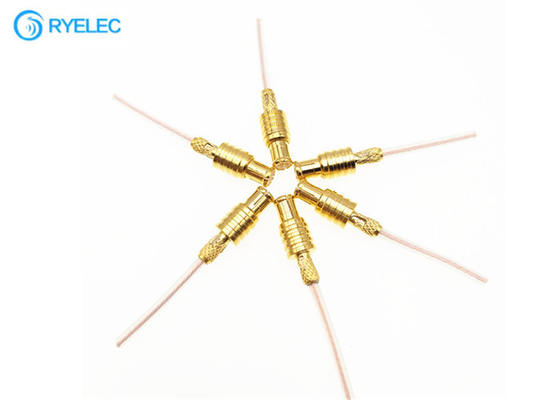 Golden Plated Mcx Male Plug Straight Connector Antenna With Rg174 Pigtail Cable supplier