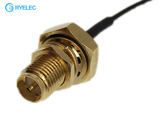Rp Sma Female Bulkhead Mount To IPX U.Fl Female Mini Connector 1.32mm Pigtail Cable supplier
