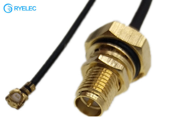 Rp Sma Female Bulkhead Mount To IPX U.Fl Female Mini Connector 1.32mm Pigtail Cable supplier