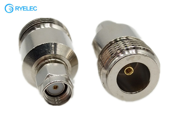 N Female To Rp Sma Male Straight Coaxial Connector Plate Nickel Adapter For Wireless Router supplier