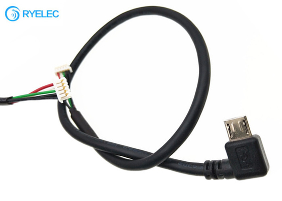 Micro USB B Righ Angle Male To 1.25mm Pitch Molex 5 Way 51021-0500 Adapter Cable supplier