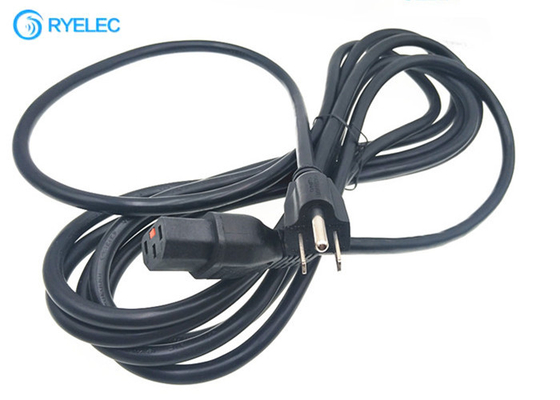USA Standard 3- Prong Plug Nema 5-15P To IEC 320 C13 With Lock AC Power Cord 16AWG Cable supplier