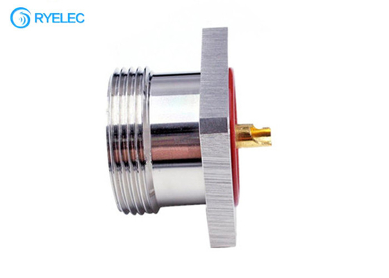 DIN / L29 Female With Flange Mounting RF Antenna Connector For Microwave Equipment supplier