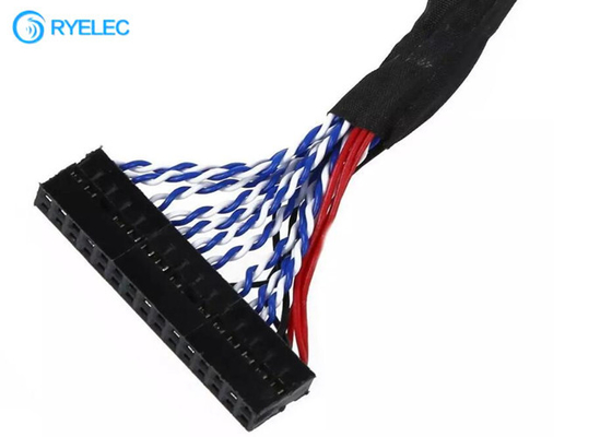 Electronics Wiring Loom Lvds Lcd Connector Fi-X30 Series To 30 Pin Dupont 2.0mm Pitch Cable supplier