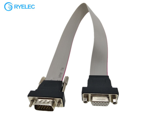 15pin Male Female Plastic Connector VGA To VGA HDB15 Flexible Flat Ribbon Cable For Electronic supplier