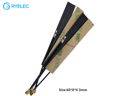 Internal 60x8mm Cellular 2 Band LTE 4G 900Mhz Patch Flexible Glue Antenna UPL / IPEX Connector supplier