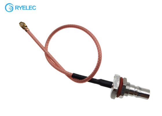 QMA Waterproof Female Bulkhead Connector Solder To UFL Female For RG316 Rf Coaxial Cable supplier