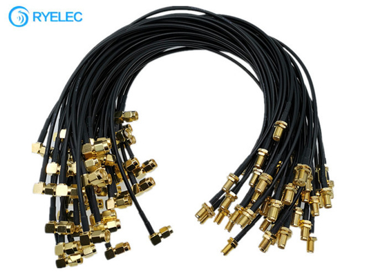 SMA Straight Female To SMA Right Angle Rp Male RF RG174 Antenna Jumper Pigtail Cable supplier