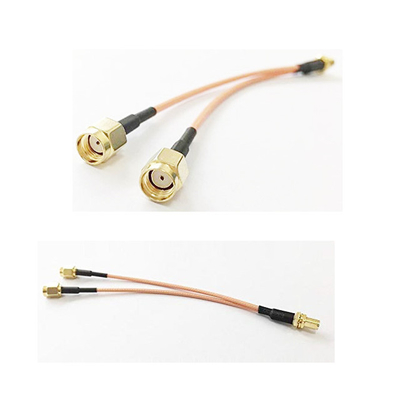 2 SMA Male RP Plug Y Type Splitter Pigtail RG316 RF Cable Assemblies supplier