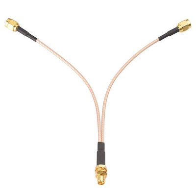 2 SMA Male RP Plug Y Type Splitter Pigtail RG316 RF Cable Assemblies supplier