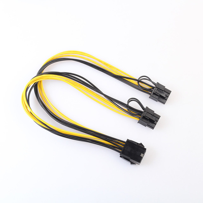 20cm 8p To Dual 8p Pcie Extender Cable  yellow black color supplier