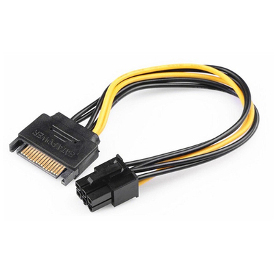 Graphics Card 6 Pin To 15 Pin Sata Power Cable UL1015 18AWG supplier