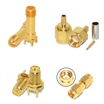 Gold Plated RG58  SMA Male Jack Crimp Connector Adapter supplier