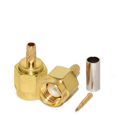 Gold Plated SMA Male Jack Crimp RF Antenna Onnector For RG316 RG174 Cable supplier
