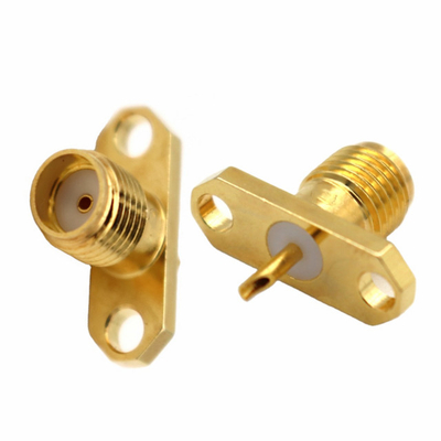 SMA Connector Rf Jack Female Socket 50 Ohm Through Two Hole Solder PCB Adapter supplier