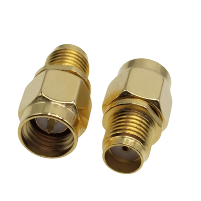 Gold Plated SMA Male To Sma Female Pin Brass Adapter 50 Ohm Nickel RF Antenna Connector supplier