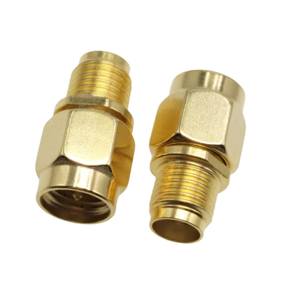 Gold Plated SMA Male To Sma Female Pin Brass Adapter 50 Ohm Nickel RF Antenna Connector supplier