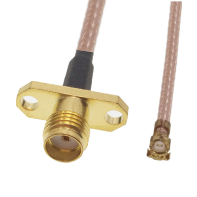 U.FL IPEX1 Female To SMA Female 2 Hole Flange Panel Mount RG178 Pigtail Coaxial Cable supplier