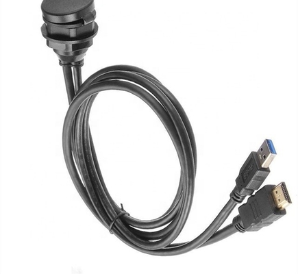 USB2.0 AUX LVDS Cable Assembly Waterproof Car USB Flush Mount Cable supplier