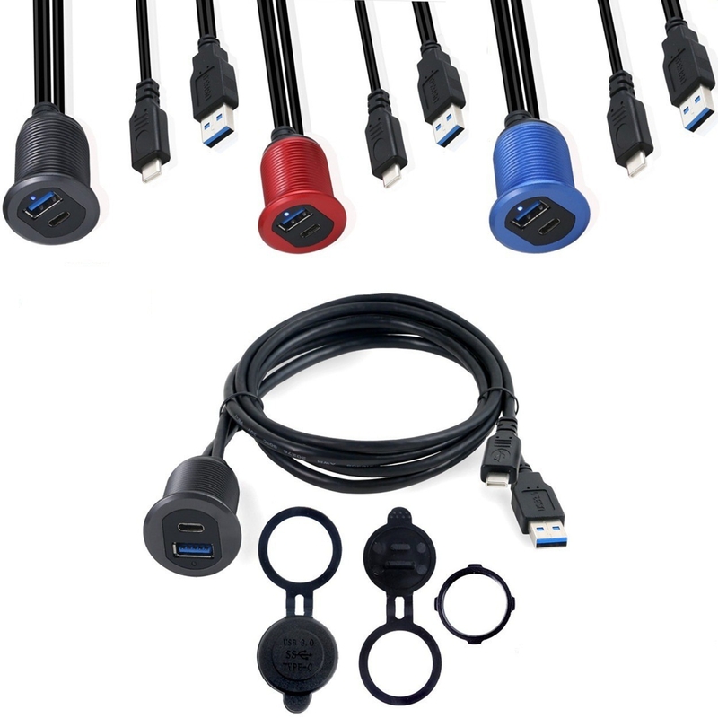 USB 3.0 Flush Mount Extension Cable 2M Car Dashboard Panel USB Type