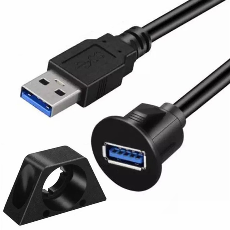 Car Dash Flush Panel Mount Usb 3.0 A Male To A Female Extension Cable