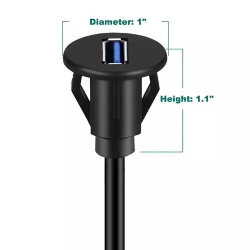 Car Dash Flush Panel Mount Usb 3.0 A Male To A Female Extension Cable
