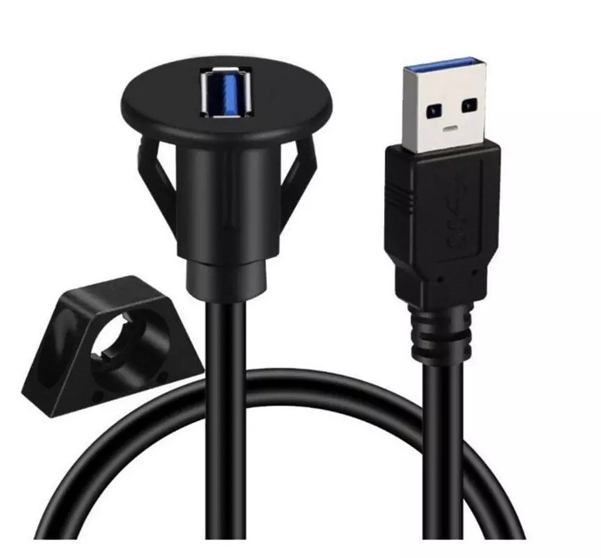 Car Dash Flush Panel Mount Usb 3.0 A Male To A Female Extension Cable