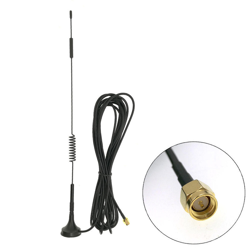 SMA Male Dual Band Magnetic Antenna Connector 2.4G 5G / 5.8G 12 DB Omni Directional
