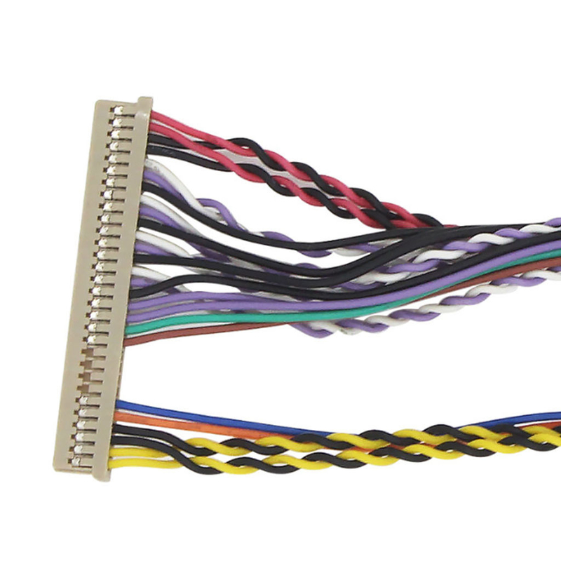 OEM ODM LVDS Cable Assembly Wire Harness Electrical 40 Pin 20 Pin 30 Pin