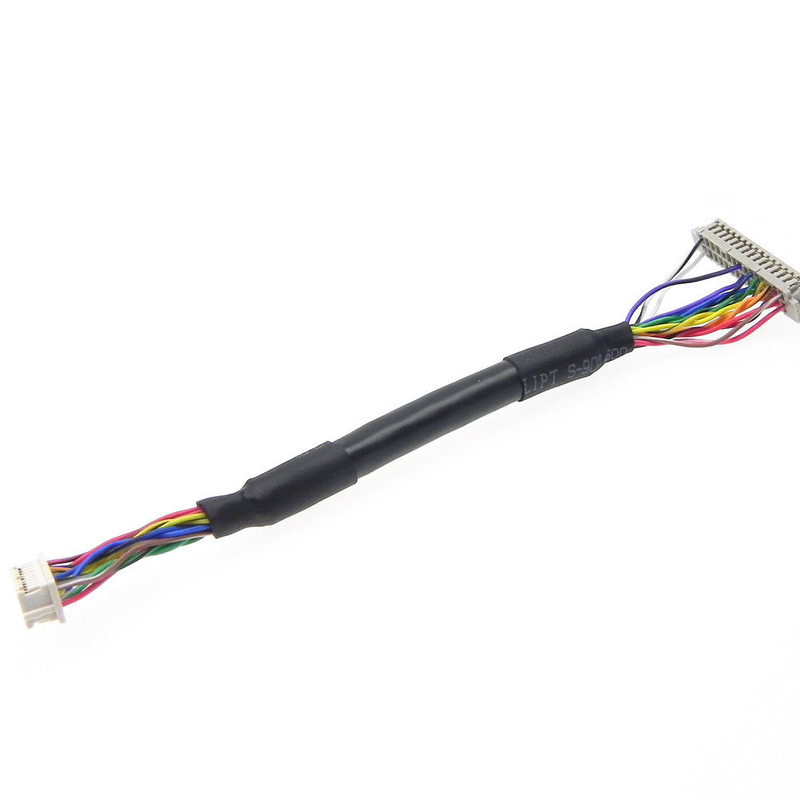 Custom  LCD Display LVDS Cable Assembly Df13 1.25mm Pitch Socket DF20-20DS-1C 20 Pin