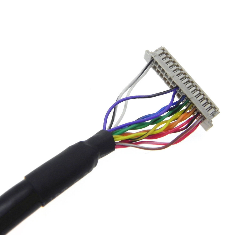 Custom  LCD Display LVDS Cable Assembly Df13 1.25mm Pitch Socket DF20-20DS-1C 20 Pin