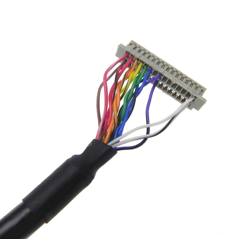 Custom  LCD Display LVDS Cable Assembly Df13 1.25mm Pitch Socket DF20-20DS-1C 20 Pin