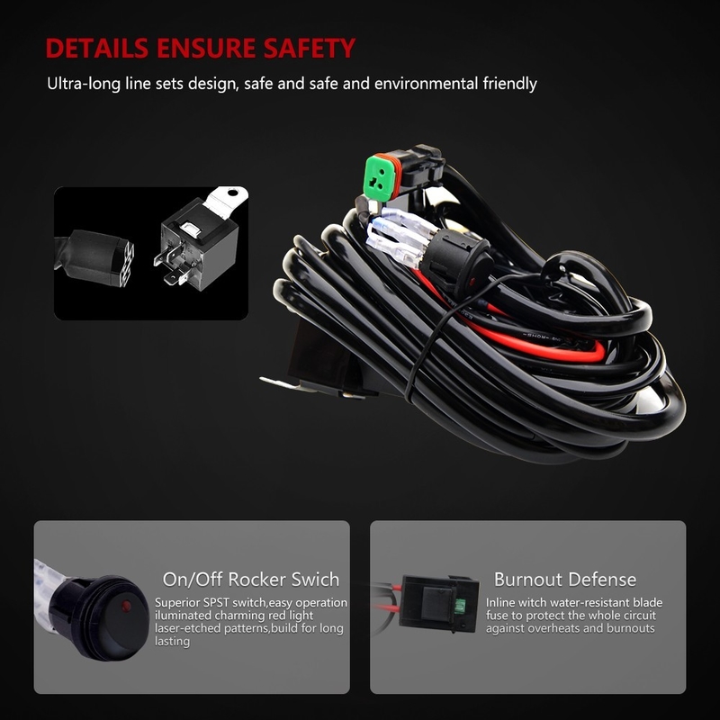 One control one two Waterproof Led Work Light DT Connector Wiring unit Offroad Truck Led Light Bar Wire Harness